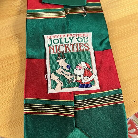Vintage Kersten Brothers Jolly Ol’ Nicktites Christmas Tie Santa in Hot Tub - Picture 4 of 5